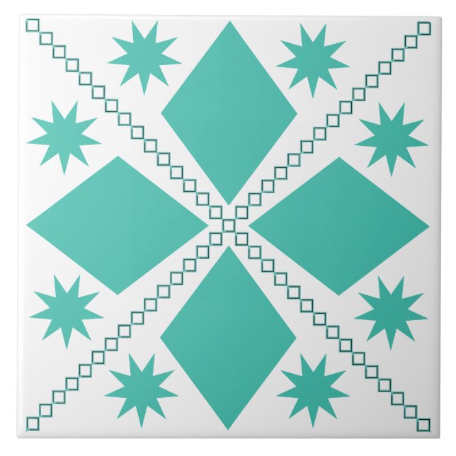 Aqua Diamond Roligt | Vit bakgrund | Kakelplatta (Framsidan)