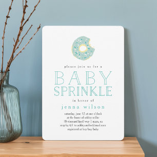 Aqua Donut Sprinkles Inbjudan till Baby Sprinkle