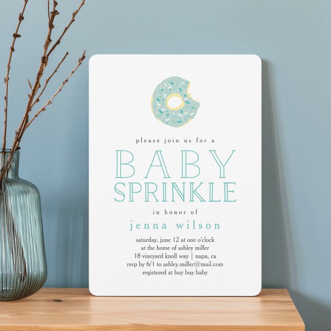 Aqua Donut Sprinkles | Inbjudan till Baby Sprinkle (Skapare uppladdad)