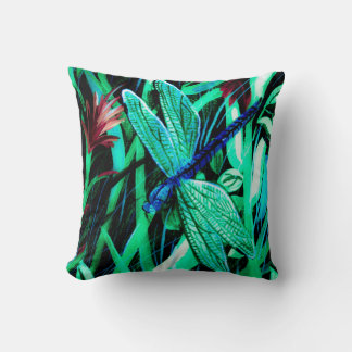 Aqua Dragonfly Pillow Kudde