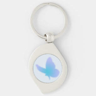 Aqua Dream Butterfly Swirl Silverfärgad Nyckelring