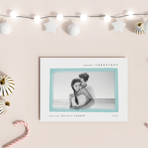 Aqua Dreamy Wish Season's Greetings Photo Julkort