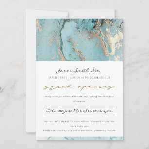 AQUA DUSKY BLUE GULD AGATE GRAND OPENING INBJUDAN