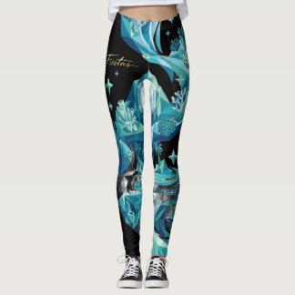 “Aqua Elegance – Manta Ray Leggings” Leggings