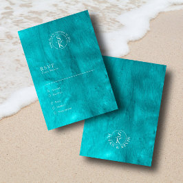 Aqua Elegance Turcos & Teal Watercolor Bröllop OSA Kort