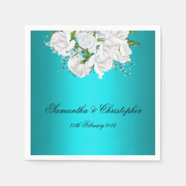 Aqua Elegance White Möhippa Bouquet Bröllop Pappersservett