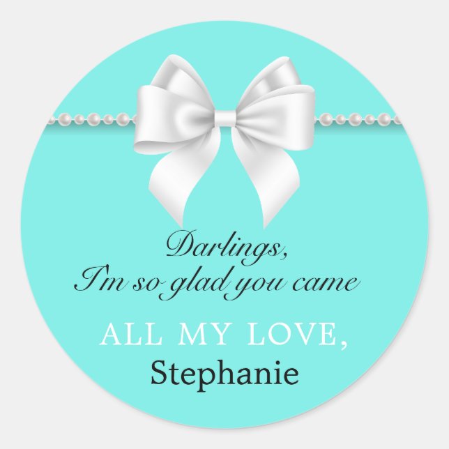 Aqua Elegant Fancy Tiffany Födelsedag Tack Märken (Framsida)