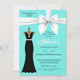 Aqua Elegant Mode Tiffany Birthday-inbjudan Inbjudningar