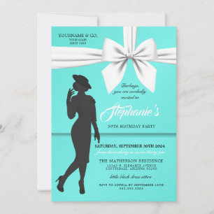 Aqua Elegant Tiffany Birthday-inbjudan Inbjudningar