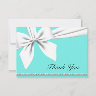 Aqua Elegant Tiffany Pärlor Fancy Pärlor Tack Kort