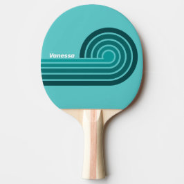 Aqua Fade Curl-ränder med namn Pingisracket