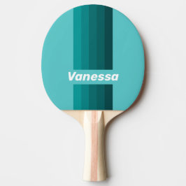 Aqua Fade Pin Ränder med Namn Pingisracket