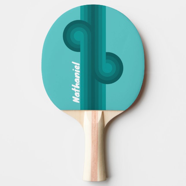Aqua Fade Stripe Loop med namn Pingisracket (Framsidan)