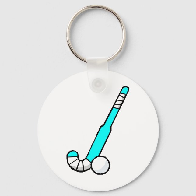 Aqua Fält Hockey Stick Nyckelring (Framsida)