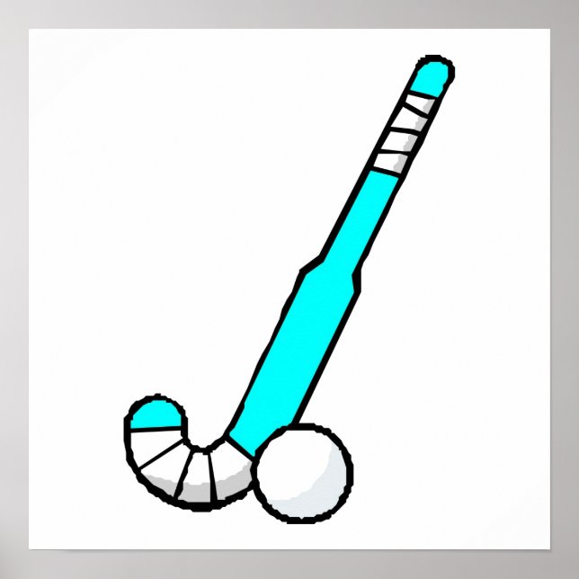 Aqua Fält Hockey Stick Poster (Framsidan)