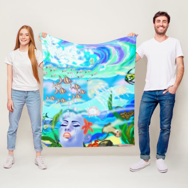 Aqua Fantasy Fleece Blanket (På plats)