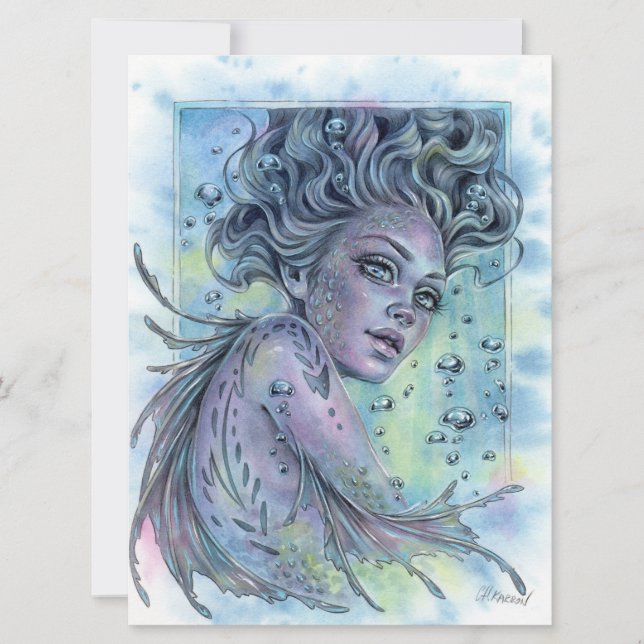 Aqua Fantasy Nymph Sjöjungfru Female Art Card (Framsida)