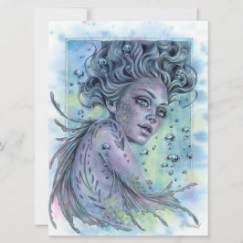 Aqua Fantasy Nymph Sjöjungfru Female Art Card