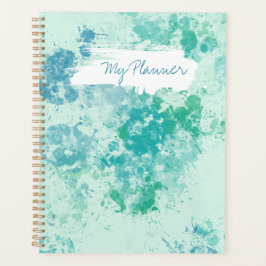 Aqua Flerfärgad Splatter Design Spiral Planner