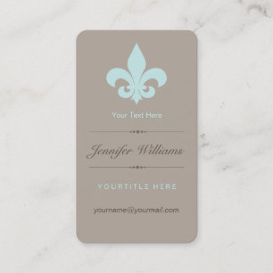 Aqua Fleur de Lis visitkort
