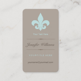 Aqua Fleur de Lis visitkort