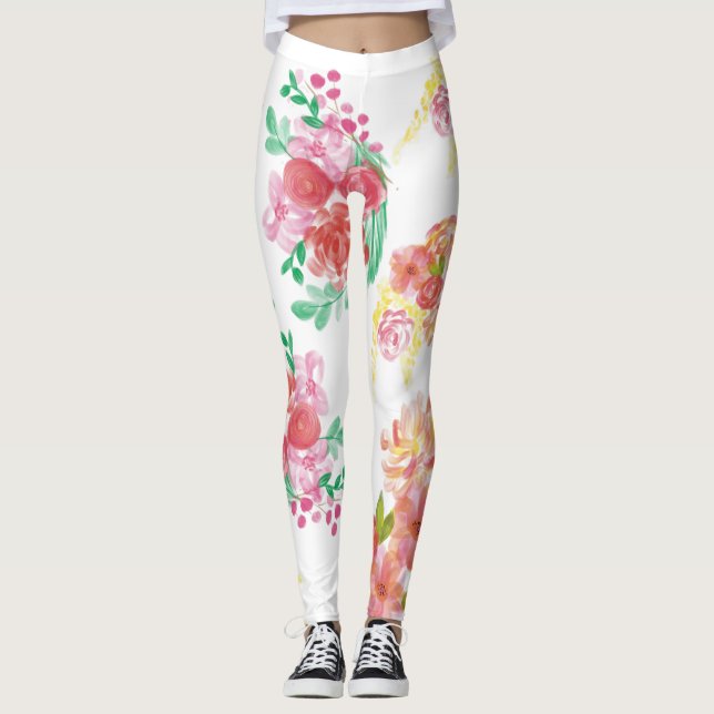 Aqua fleur leggings (Framsida)