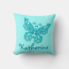 Aqua-flickor med namnet butterfly cushion-kudde kudde