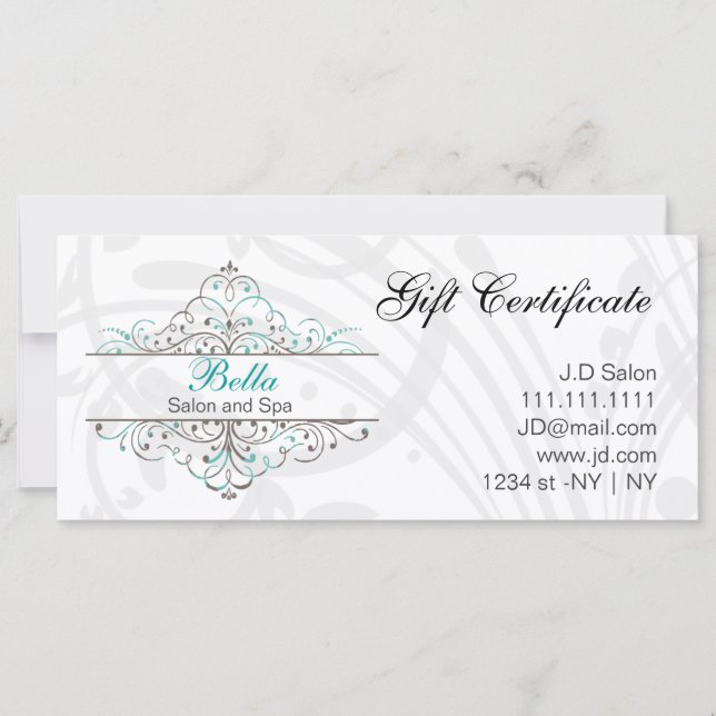 Aqua Flourish Personlig Business Stationery (Framsida)