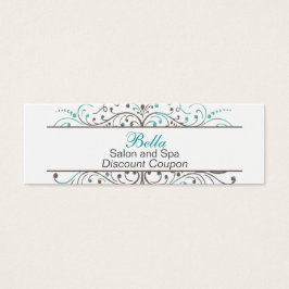Aqua Flourish Personlig Business Stationery Litet Visitkort