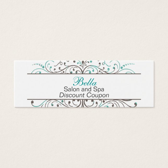 Aqua Flourish Personlig Business Stationery Litet Visitkort (Framsidan)