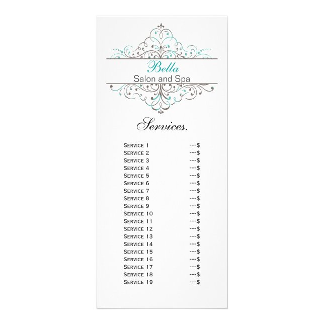 Aqua Flourish Personlig Business Stationery Reklamkort (Framsidan)