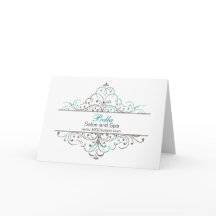 Aqua Flourish Personlig Business Stationery