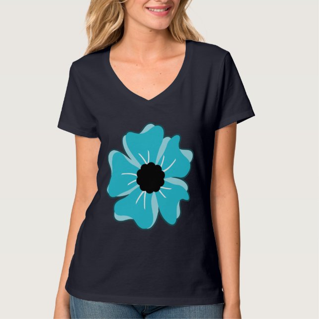 Aqua Flower T Shirt (Framsida)