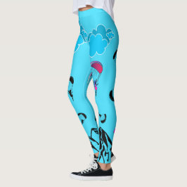 Aqua för damasker för Paraglidingskälmskt Leggings