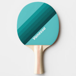 Aqua Försvinnande Ränder med Namn Pingisracket