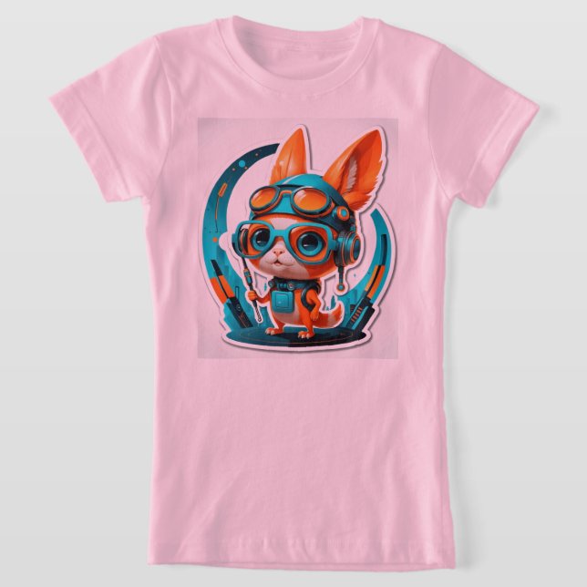 Aqua Foxy Vibes T Shirt (Laydown)