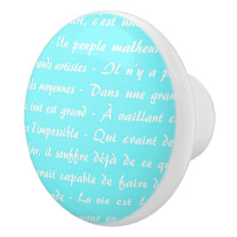 Aqua Fransk Script Knopp