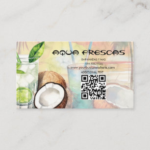 Aqua Frescas Batidas Shakes Livsmedelsbilar Visitkort