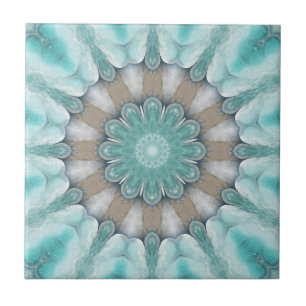 Aqua Geometric Blommigt Beach Star Bathroom Tile Kakelplatta