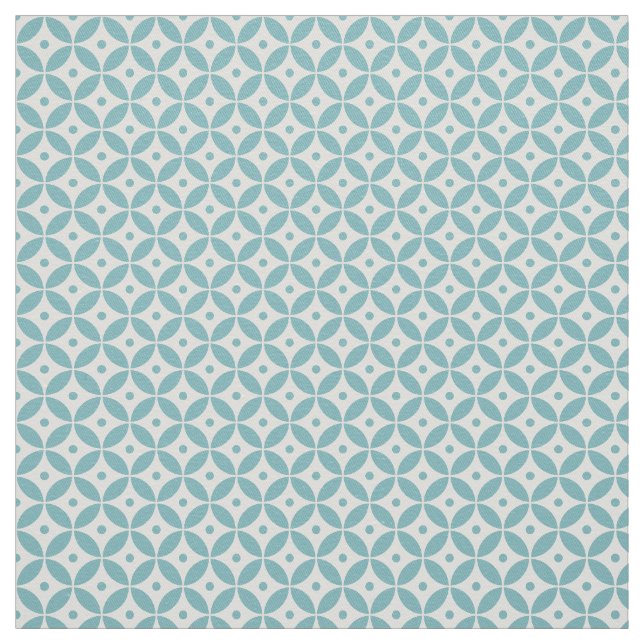 Aqua Geometric Circles Mönster Shippo Tyg (Provkarta)