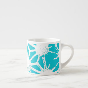 Aqua geometric mönster espressomugg