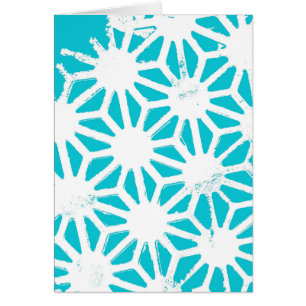 Aqua geometric mönster hälsningskort