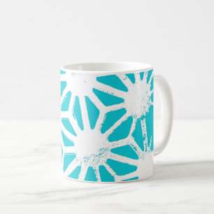 Aqua geometric mönster kaffemugg