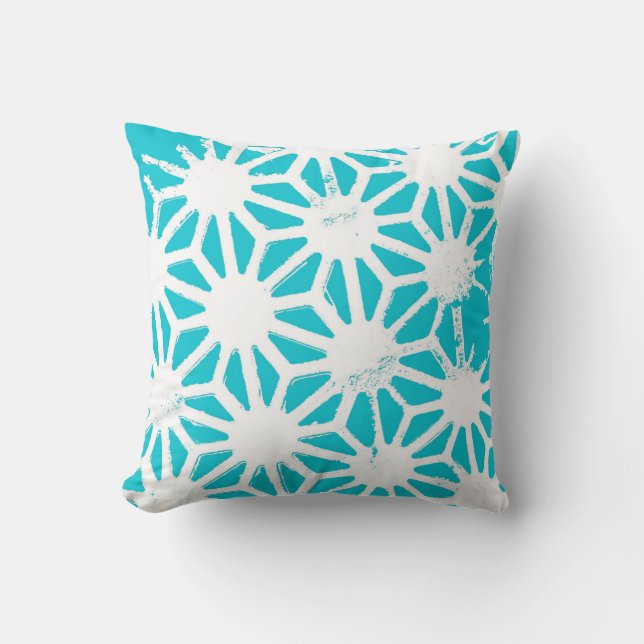 Aqua geometric mönster kudde (Framsida)