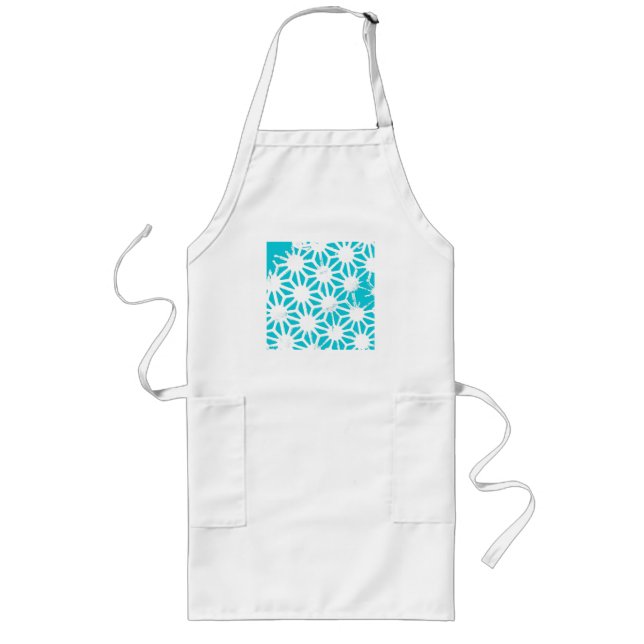 Aqua geometric mönster långt förkläde (Framsidan)