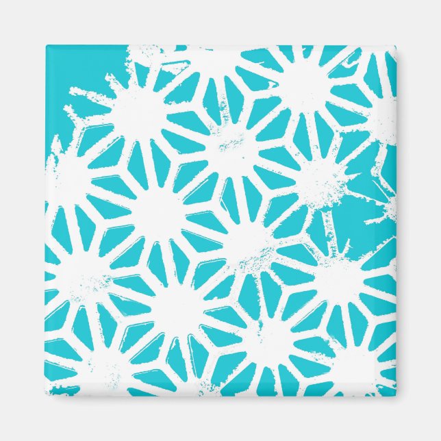 Aqua geometric mönster magnet (Framsidan)