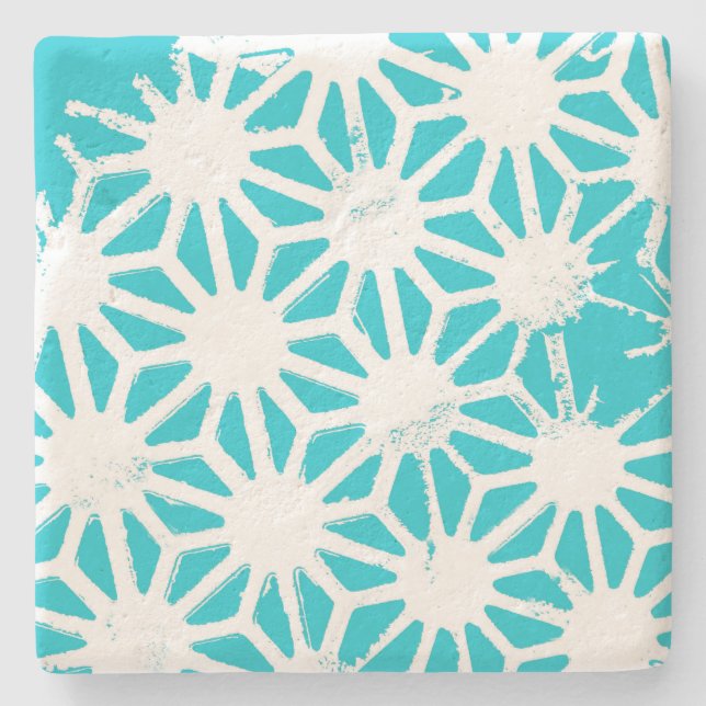 Aqua geometric mönster stenunderlägg (Framsidan)