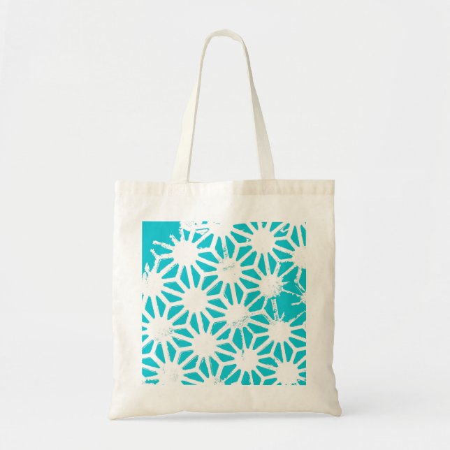 Aqua geometric mönster tygkasse (Framsidan)