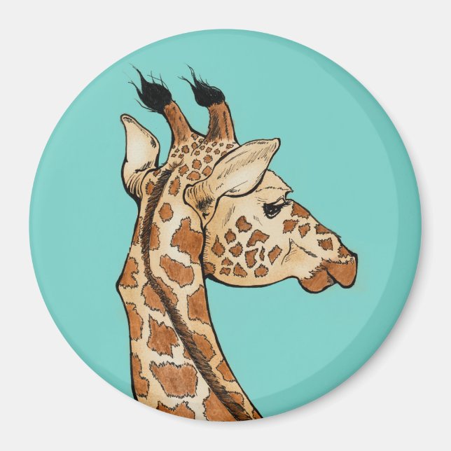 aqua giraffe magnet (Framsidan)