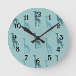 Aqua Giraffes Stor Klocka